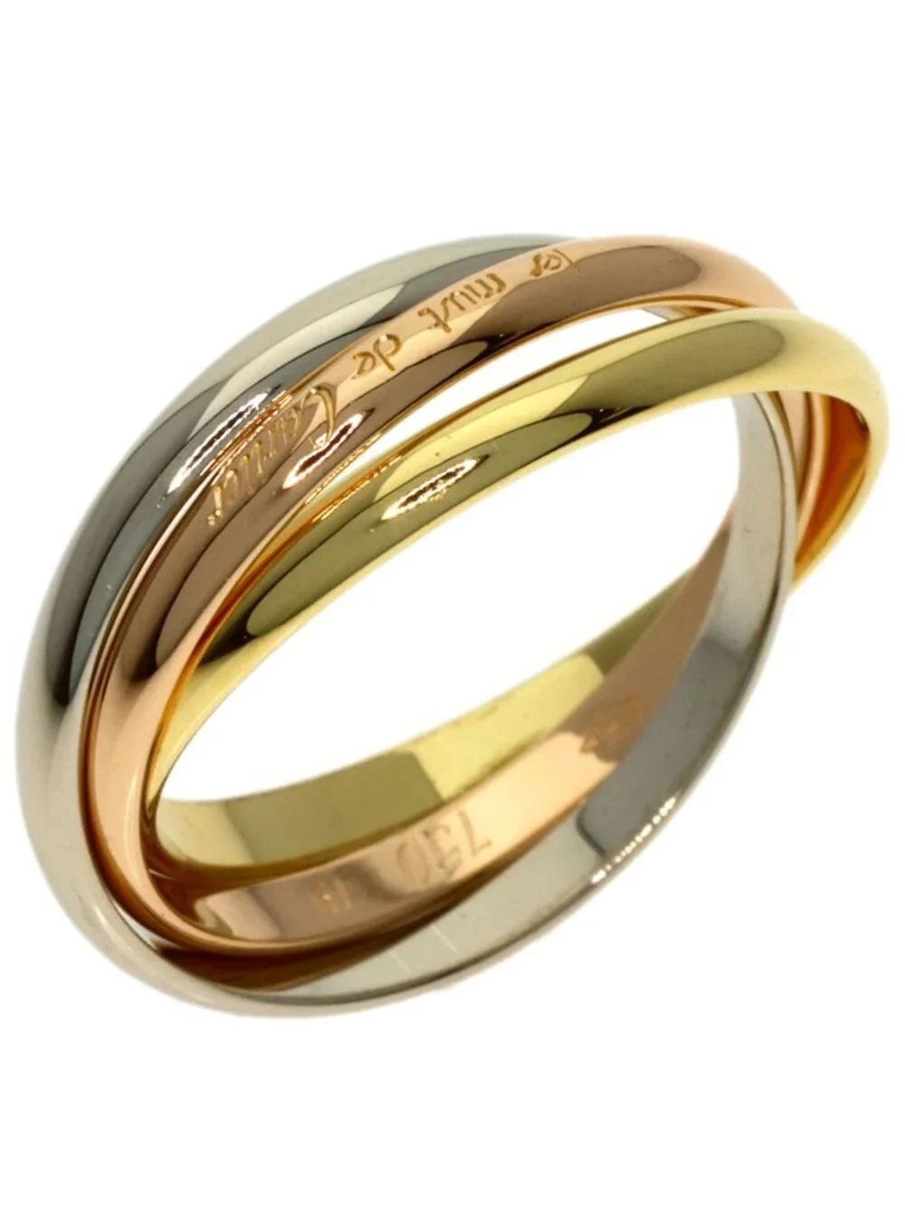 Cartier Trinity XS 49 Ring 18k Yellow Gold 18k White Pink